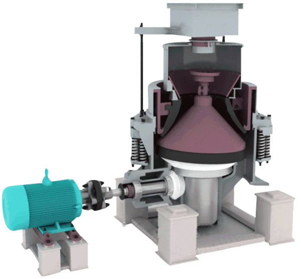 圓錐式破碎機(jī)工作原理動(dòng)畫演示圖